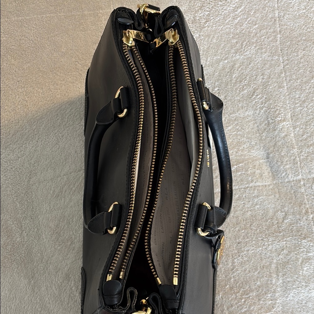 Lauren Ralph Lauren Black Leather Satchel - Picture 6 of 12